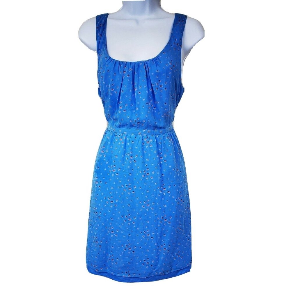 Madewell Womens 04313 Rosie Blue Twist Back Floral Dress Size 10